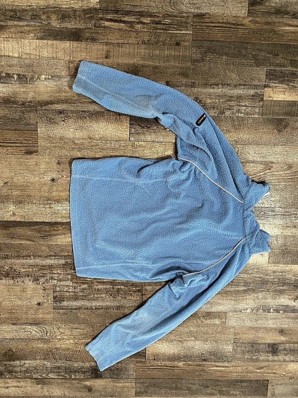 Columbia Jasper Ridge Pebbled Fleece Quarter Zip Pullover Blue Large - Picture 6 of 9